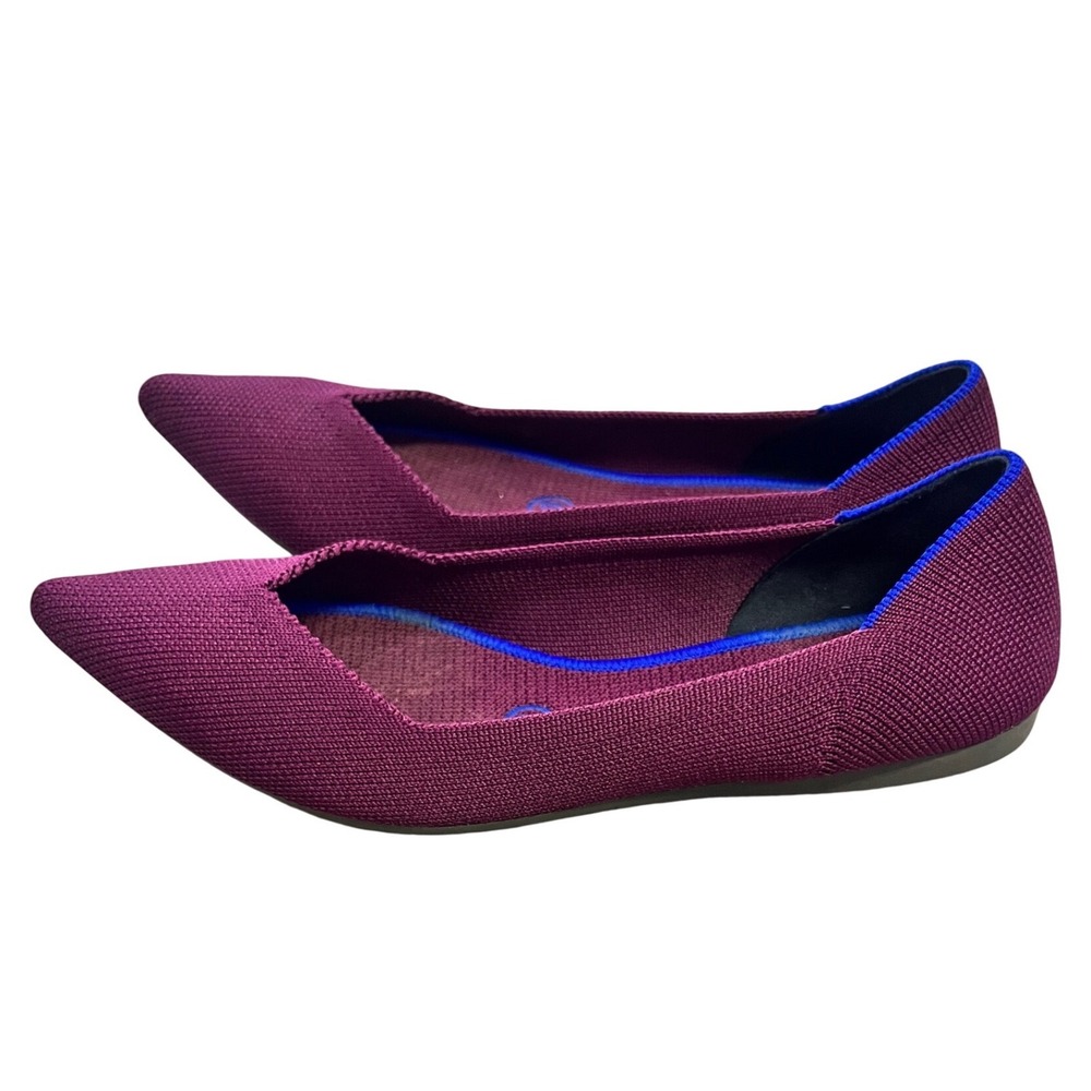 Rothys The Point Cabernet Burgundy Knit Pointed Toe Flats Womens 7 W7